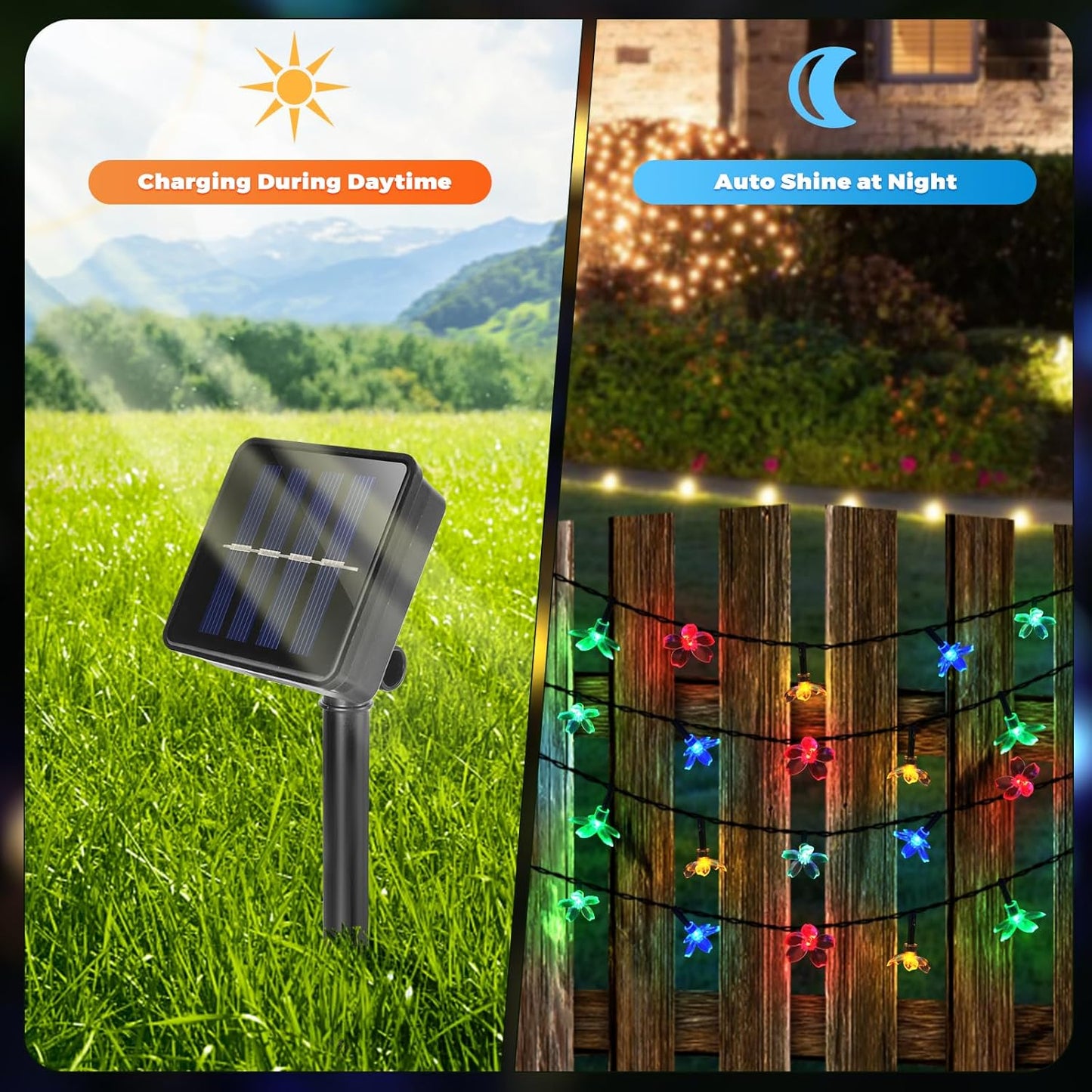 1+1 CADOU Instalatie solara flori Sakura 50 LED