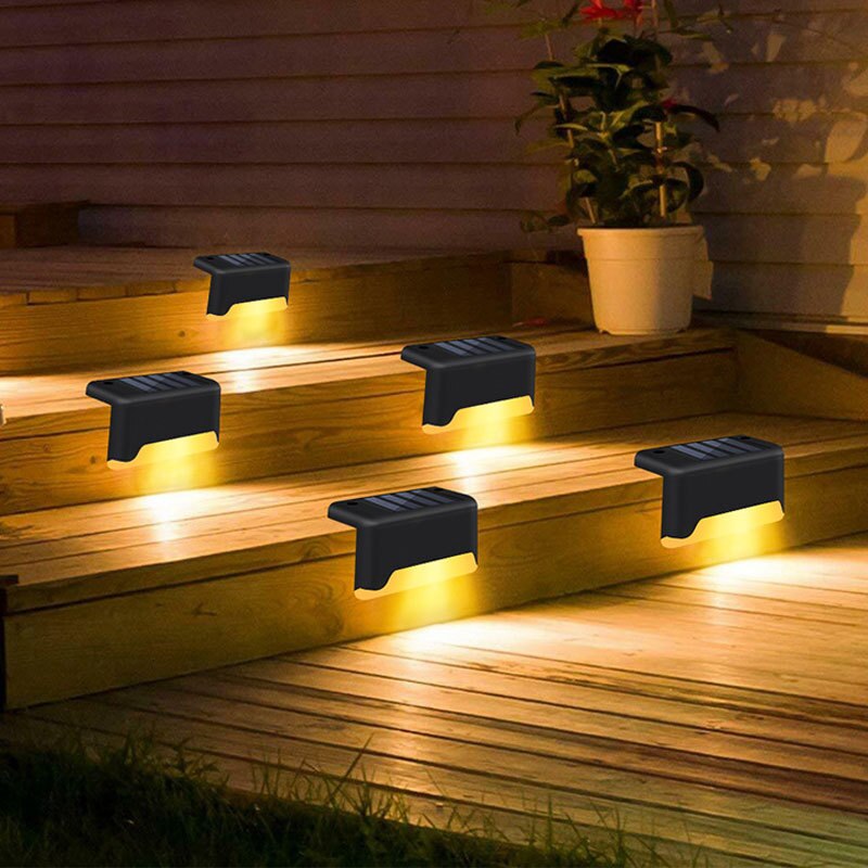 Set lampi solare pentru trepte sau terase, senzor de lumina