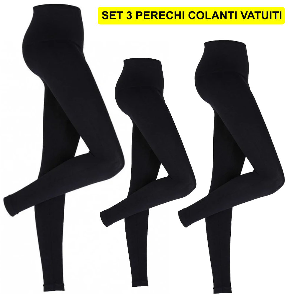 SET 3x perechi de colanti dama vatuiti, marime universala 1800 DEN - NEGRU