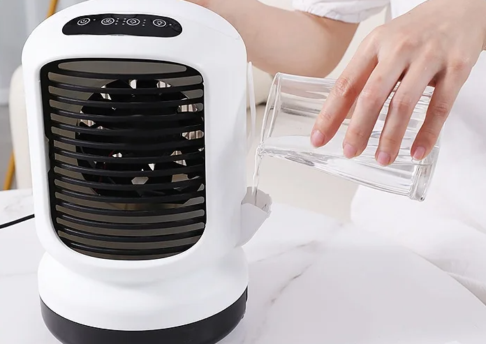 Răcitor de aer portabil, cu lumina led, 6 viteze si alimentare USB