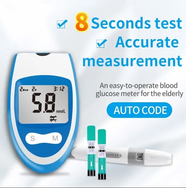 Set Glucometru GLM-79, Înțepător pentru ace, 25 testere, 25 ace sterile, Cutie de transport, Baterie inclusă