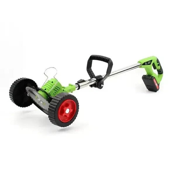 Motocoasa electrica cu roti CU 2 BATERII + SET DISCURI + MANUSI + OCHELARI CADOU