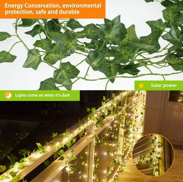 Ghirlanda solara decorativa model frunze verzi. PANOU SOLAR