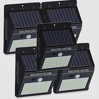 Set 5 Lampi Solare BRIGHT 30 LED cu Senzor de Miscare si Lumina