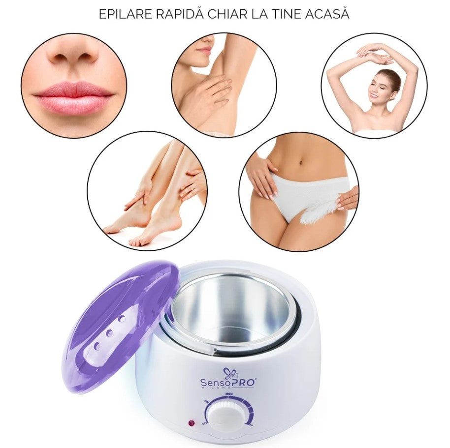 Kit Epilare Ceara Unica Folosinta + Traditionala - Inclus 100 g ceara granule ;100 spatule;100 benzi; 2 tuburi ceara