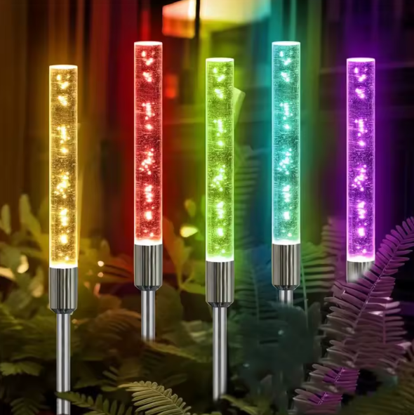 Set 2 x Lampa solara Bubble RGB Color