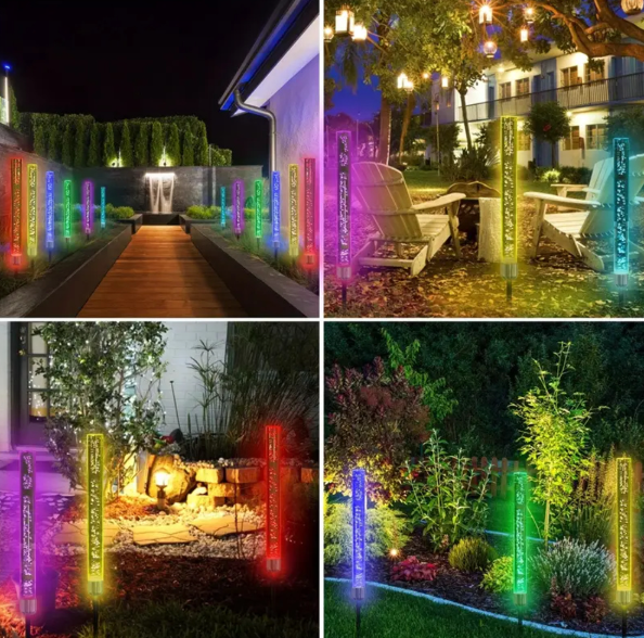 Set 2 x Lampa solara Bubble RGB Color