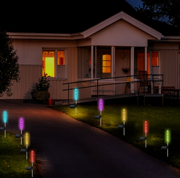 Set 2 x Lampa solara Bubble RGB Color