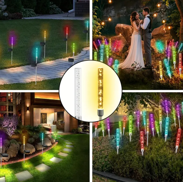 Set 2 x Lampa solara Bubble RGB Color