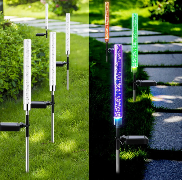 Set 2 x Lampa solara Bubble RGB Color