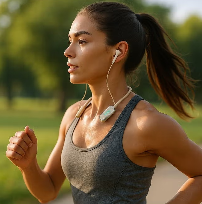 Căști Bluetooth Wireless KL50 cu Bandă pentru Gât – Afișaj LED pentru Baterie