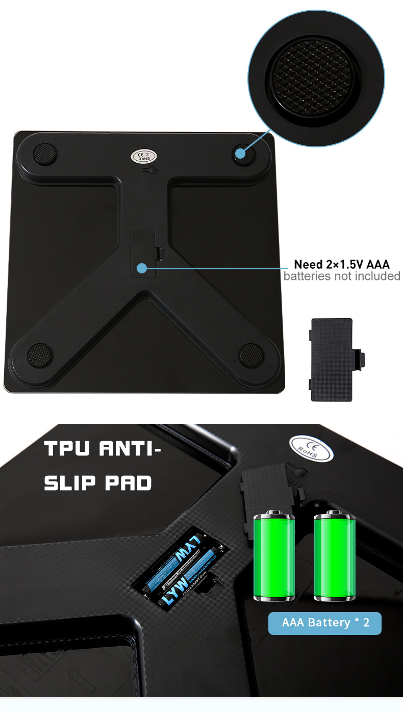 Cantar Bluetooth cu analiza corporala, display LED, sticla