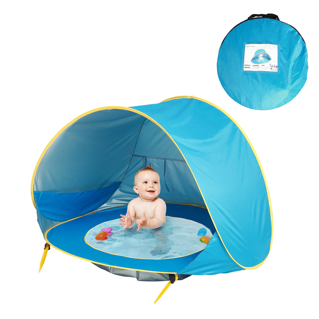 Cort de plaja pentru bebelusi, cu piscina, protectie UV UPF 50+
