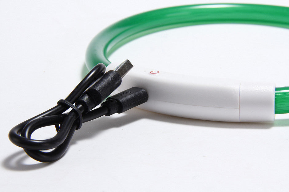 Zgarda LED reglabila pentru animale, incarcare USB