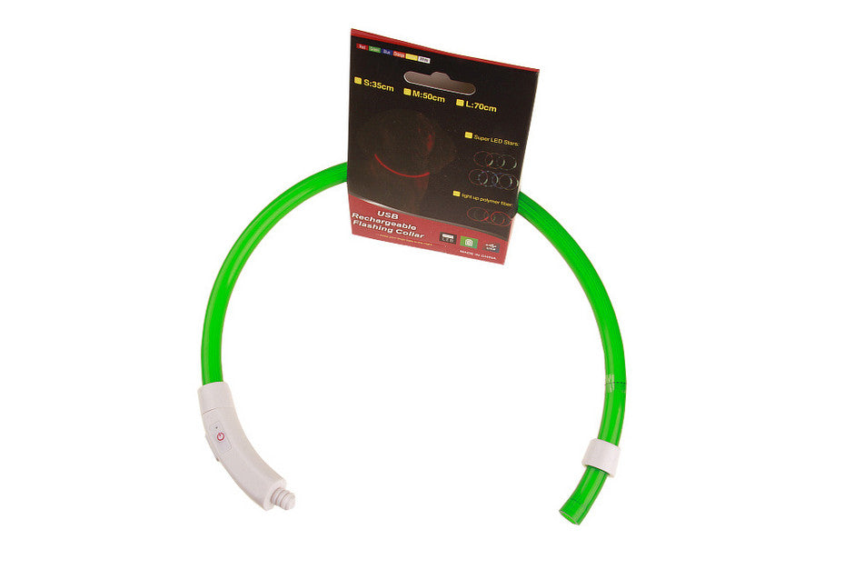 Zgarda LED reglabila pentru animale, incarcare USB
