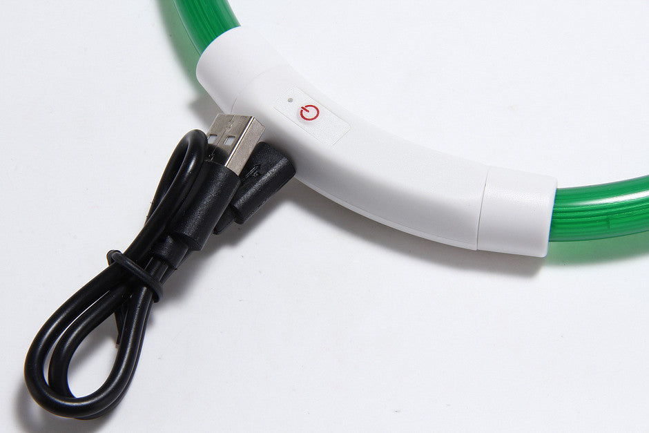 Zgarda LED reglabila pentru animale, incarcare USB