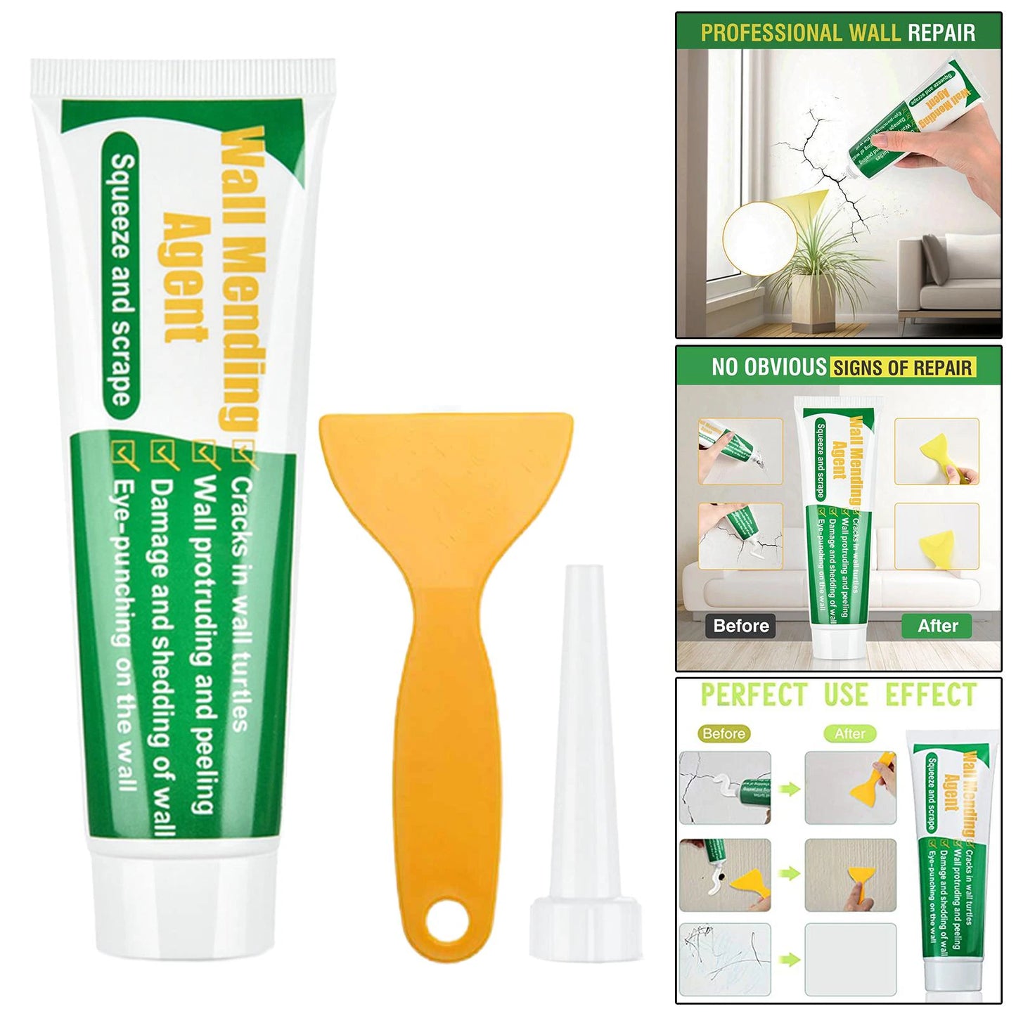 Set Kit instant pentru reparat peretii, crema alba reparatoare