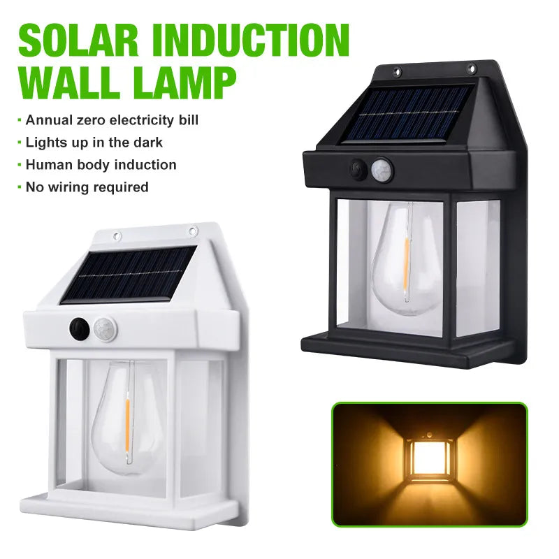 Set 2 x Lampa solara de perete LED cu senzor de miscare fara fir 3W