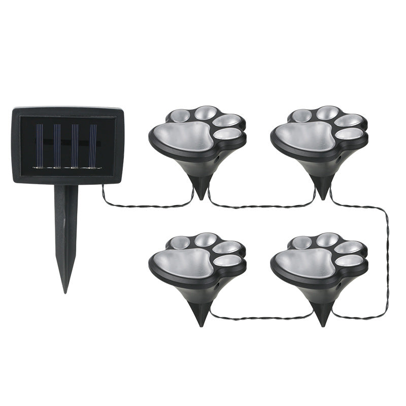 Set 4 lampi solare Paw Print Light - Alb Cald