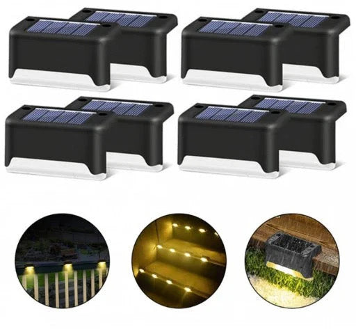 Set lampi solare pentru trepte sau terase, senzor de lumina