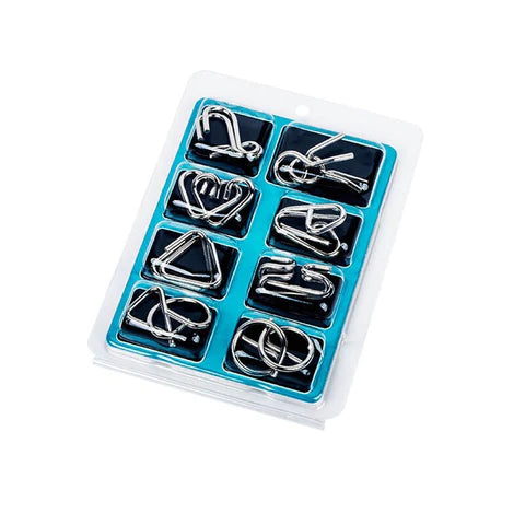 Set de 8 puzzle-uri din metal pentru antrenarea mintii