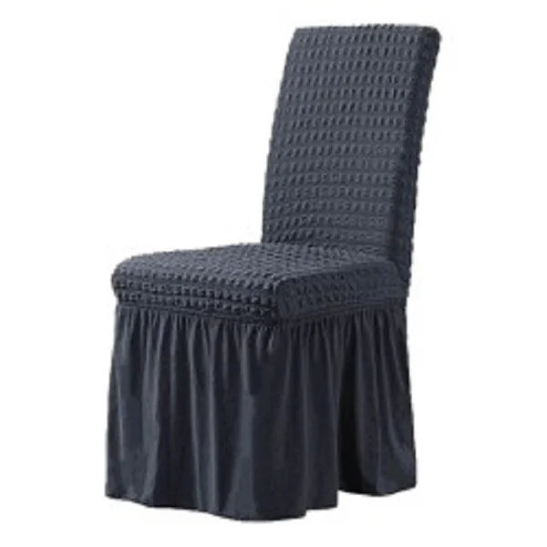 SET 6x Huse creponate cu volane din bumbac premium, pentru scaune