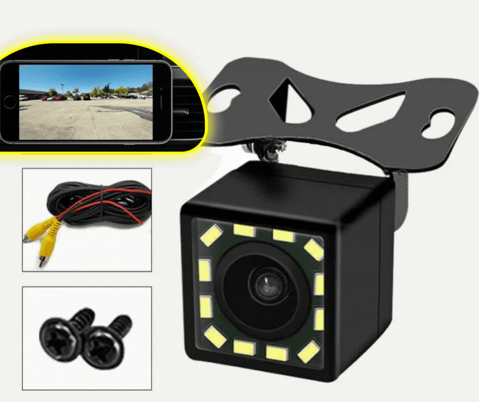 Camera marsarier cu 12 leduri HD, CCD Night Vision, unghi larg 170 grade, linii ghidaj