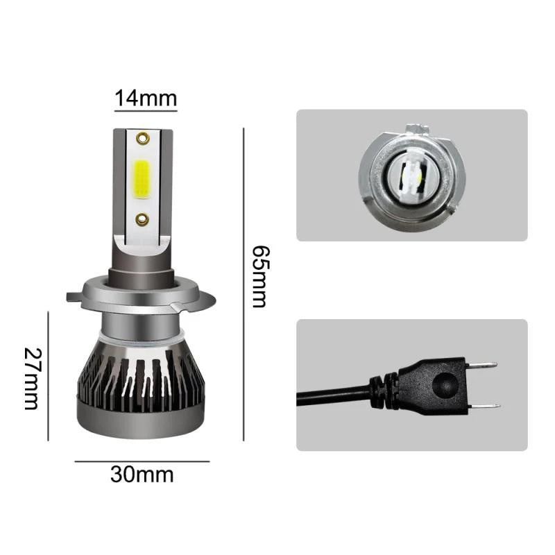 Set 2 Becuri auto LED H7 / H1 / H11 COB