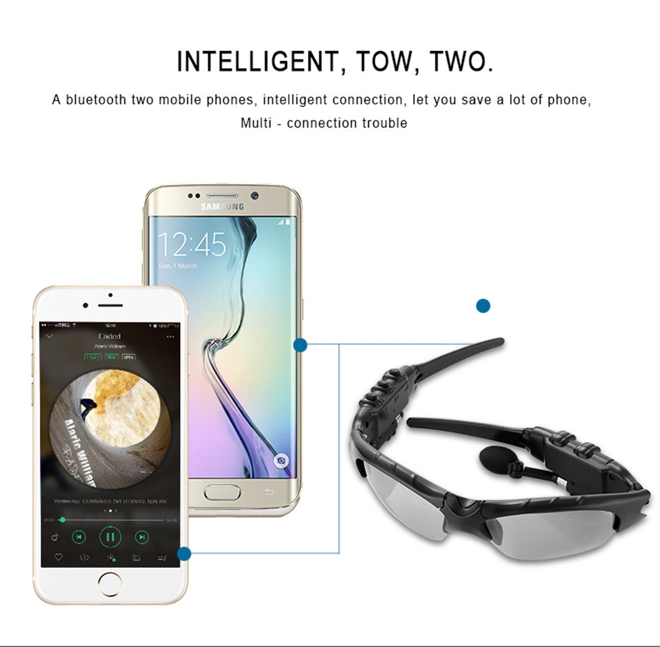 Ochelari de soare polarizati cu casti si bluetooth