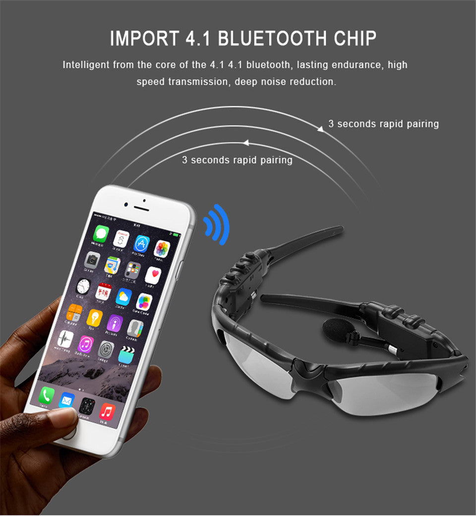 Ochelari de soare polarizati cu casti si bluetooth