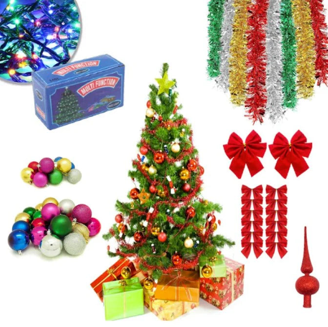 Brad de Craciun 180cm+SET Complet accesorii pentru impodobit