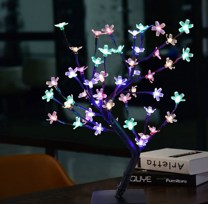Copac decorativ cu flori de cires, 28 LED