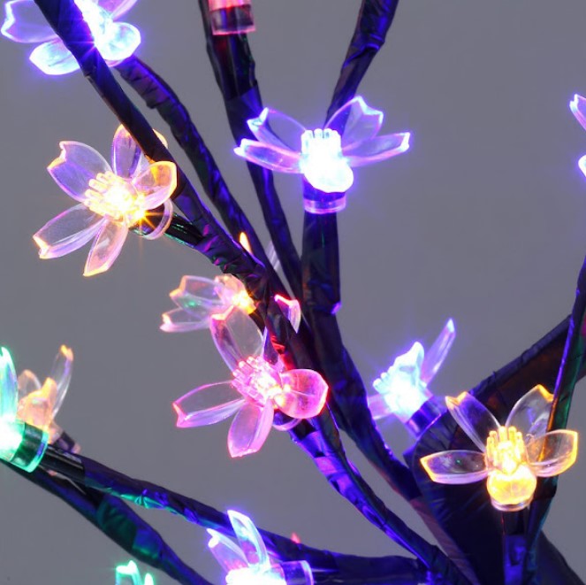 Copac decorativ cu flori de cires, 28 LED