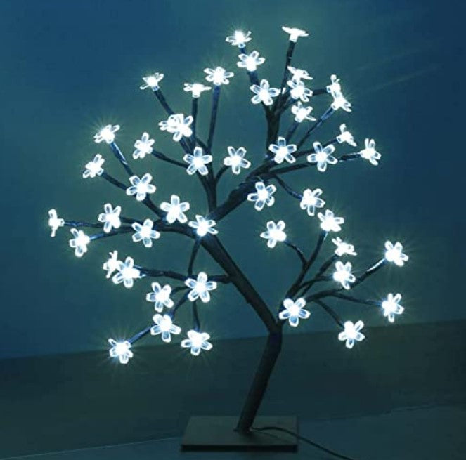 Copac decorativ cu flori de cires, 28 LED