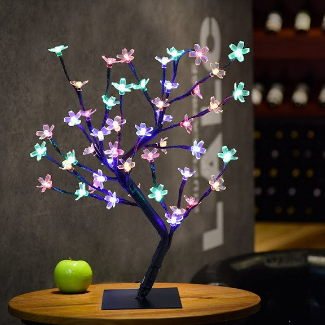 Copac decorativ cu flori de cires, 28 LED