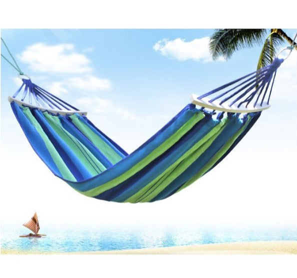 Hamac cu bara de lemn pentru o vara relaxanta - Rosu sau Albastru