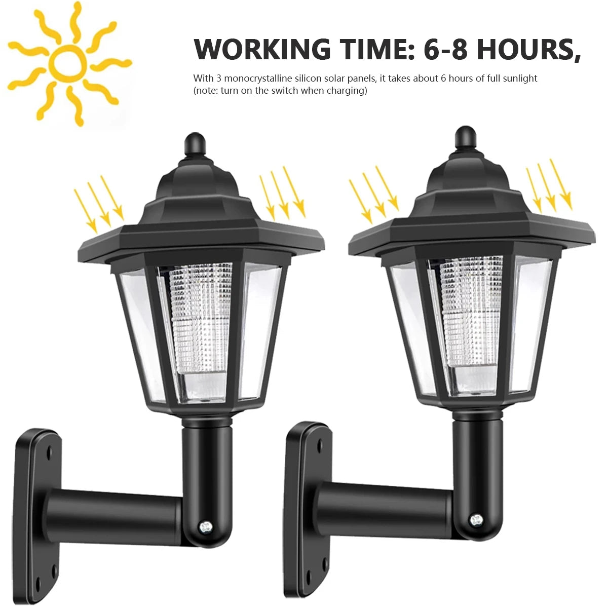 Set 2x Lampa solara tip felinar , model hexagon