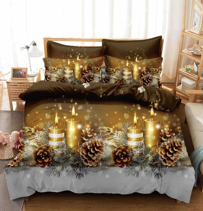 Lenjerie pat dublu, BUMBAC FINET, 6 piese, X-Mass Collection