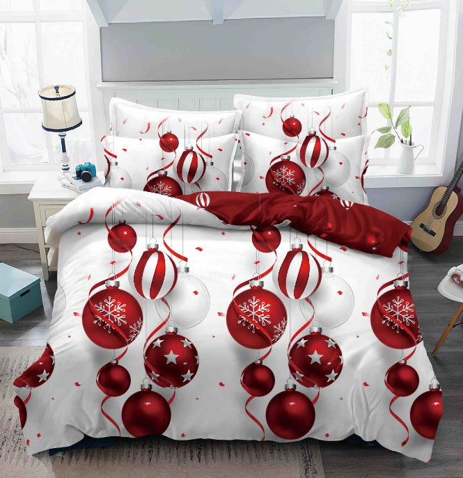 Lenjerie pat dublu, BUMBAC FINET, 6 piese, X-Mass Collection