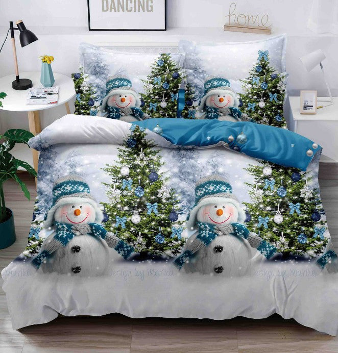 Lenjerie pat dublu, BUMBAC FINET, 6 piese, X-Mass Collection