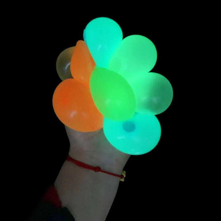 Set 3 Mingi anti-stres fosforescente pentru relaxare si distractie - VERDE