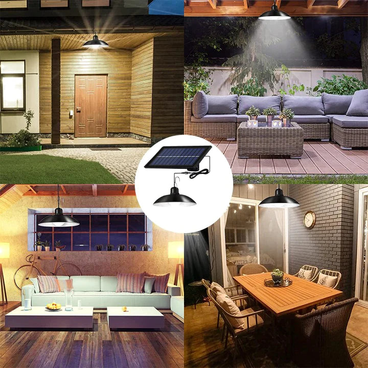 Set panou solar cu becuri LED cu aplica, telecomanda - 1 sau 2 LED-uri