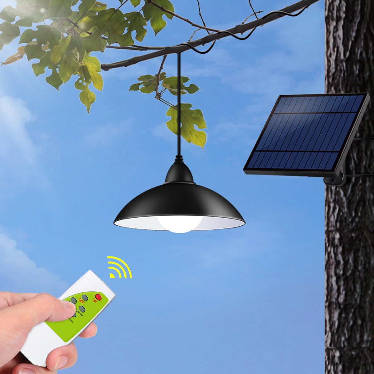 Set panou solar cu becuri LED cu aplica, telecomanda - 1 sau 2 LED-uri