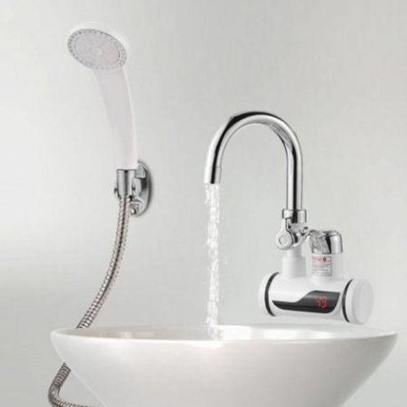 Robinet electric instant apa calda cu furtun