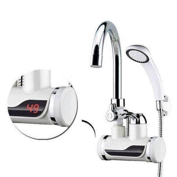 Robinet electric instant apa calda cu furtun