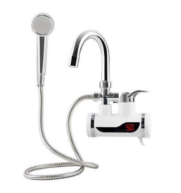 Robinet electric instant apa calda cu furtun