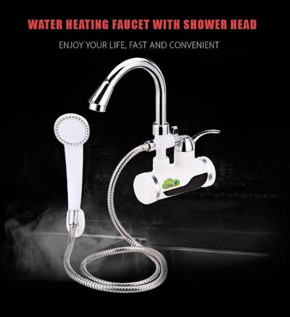 Robinet electric instant apa calda cu furtun