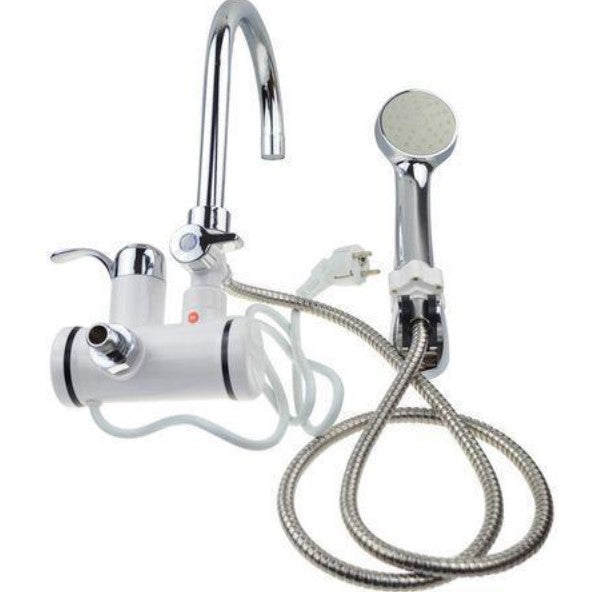 Robinet electric instant apa calda cu furtun
