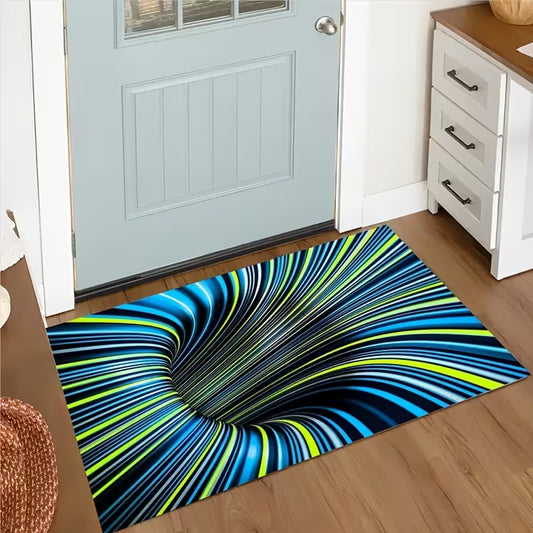 Covor 3D 80 x 120 cm, lavabil, antiderapant, blue cyclone