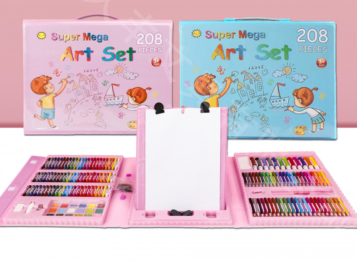 Set 208 piese, complet pentru pictură și desen, 3-12 ani